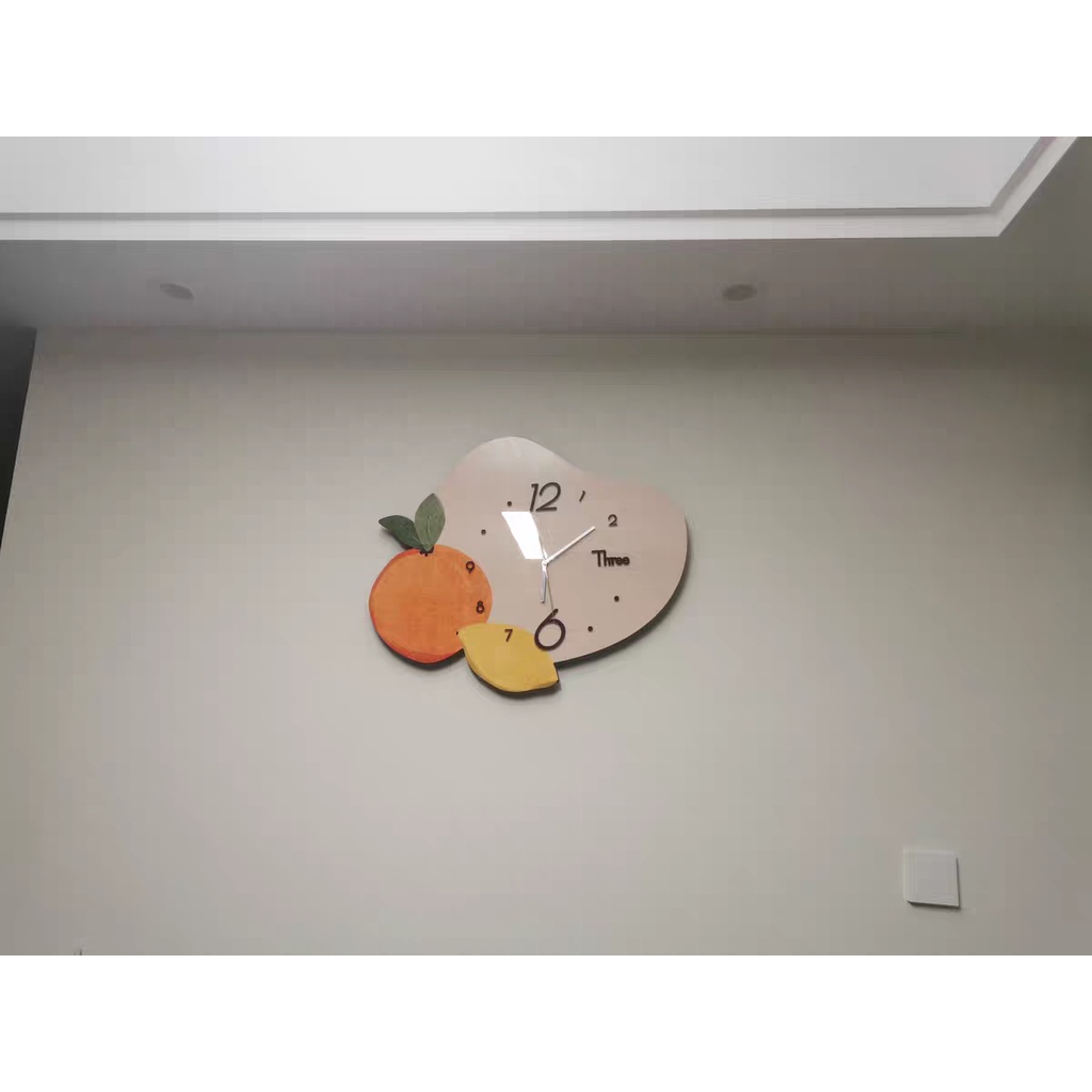 Tranh Đồng Hồ 3D LED Trái Cam Dễ Thương Trang Trí Nhà Cửa, Phòng Phủ, Cửa Hàng, Nhà Trẻ, Quà Tặng Người Thân