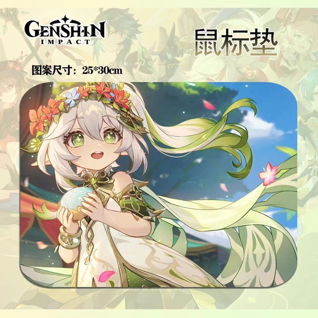 ST2 Genshin Tác Động Anime Mousepad Chống Trơn Trượt Hoạt Hình Furina Neuvillette Lyney Miếng Lót Chuột Chống Trơn Trượt Văn Phòng Nhà