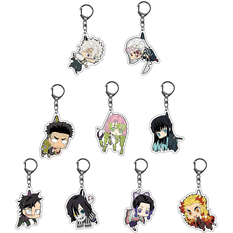 Kẻ giết quỷ: Kimetsu no Yaiba móc chìa khóa xuyên biên giới nhân vật ngoại vi nhân vật ngoại vi acrylic mặt dây chuyền c