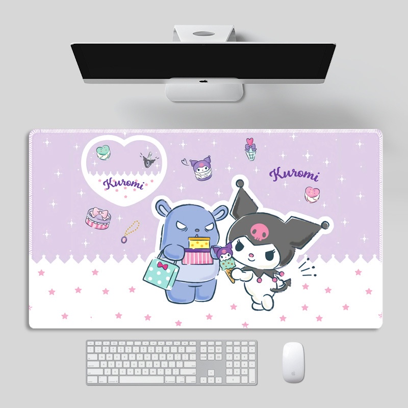 90x40cm Sanrios Kuromi Mymelody kawaii Anime Hoạt Hình Chuột Lớn Miếng Lót Chuột Thảm Bàn Bàn Bàn Bàn Phím Game Thủ Decoracion