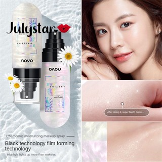 Xịt trang điểm dưỡng ẩm NOVO Chamomile Kiểm soát dầu dưỡng ẩm Màng khô nhanh Bền không thấm nước và chống mồ hôi Khóa cài đặt cả ngày 90ml ღ Pink Girl Bling Makeup Look