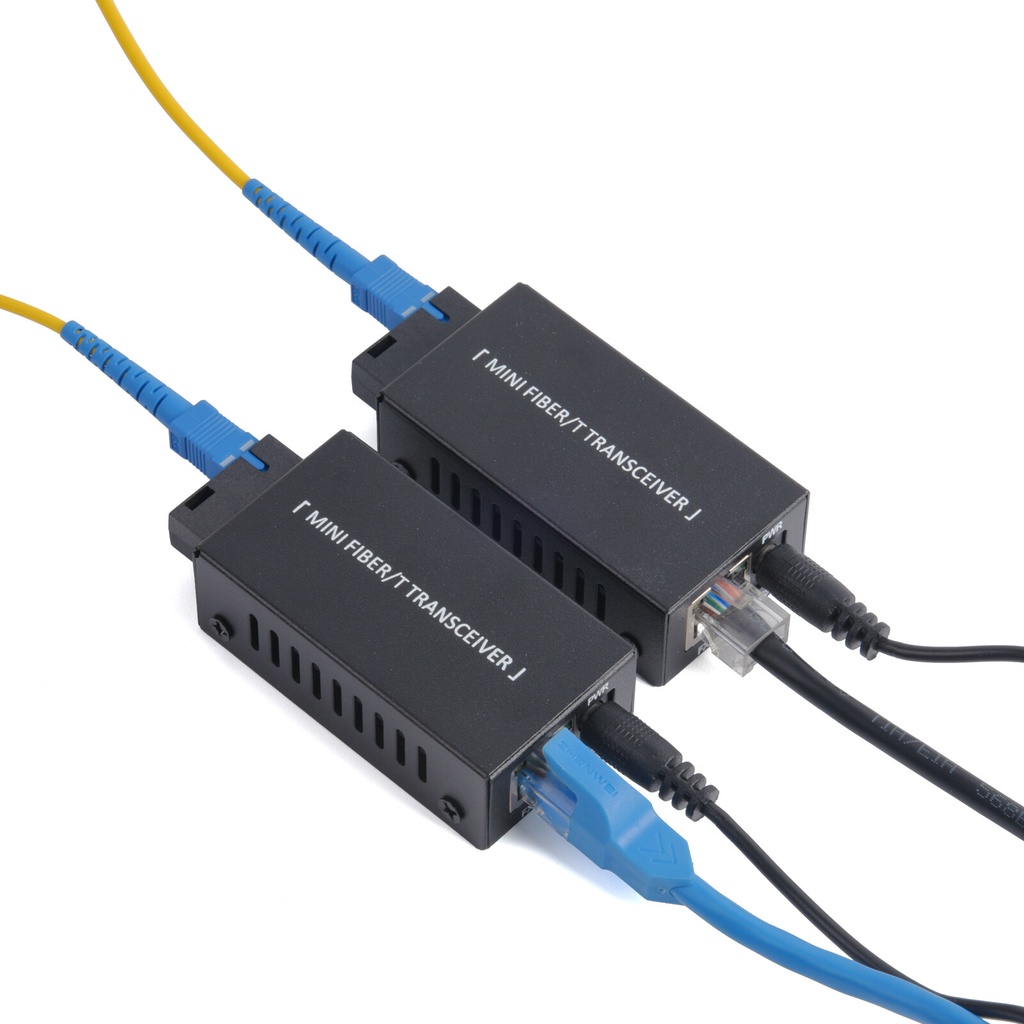 1 Cặp Bộ Chuyển Đổi 100 / 1000mbps sc Sang rj45 ethernet 20km Với Nguồn ...