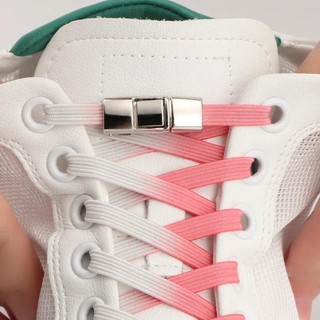 Dây Giày Co Giãn Chuyển Màu Cho Sneaker, Khóa Bấm Kim Loại, Dễ Tháo Gài, Phù Hợp Giày Đế Bằng