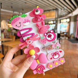 Set 14 Kẹp Tóc Gấu LOTSO Gấu Dâu Cho Bé Gái Siêu Dễ Thương