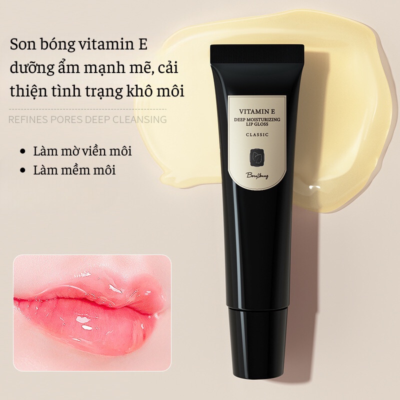 Son Dưỡng Môi Honyuan Vitamin E, Tinh Chất Dưỡng Môi Hoa Đào, Chống Nứt Nẻ Khô Môi, Dưỡng Ẩm & Làm Mờ Viền Môi, Giúp Đôi