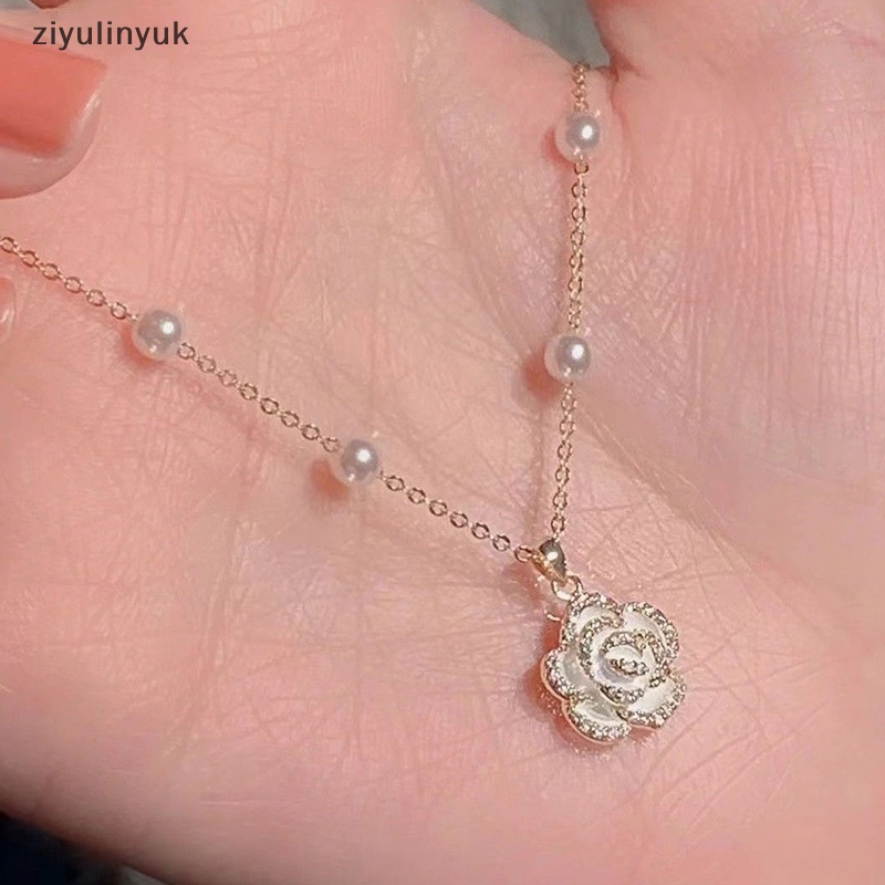 Vòng Tay / Dây Chuyền / Nhẫn Mở Đính Hoa Trà Và Ngọc Trai ziyulinyuk Thanh Lịch Cổ Điển Có Thể Điều Chỉnh Cho Nữ
