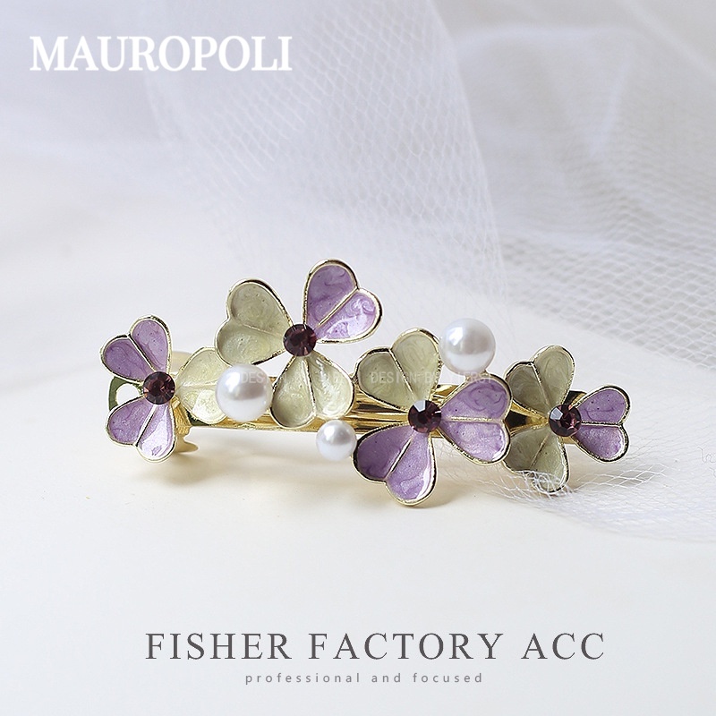 Mauropoli [Hàng Có Sẵn] Kẹp Tóc Hoa Nhỏ Đơn Giản Phong Cách retro Hàn Quốc Cỡ Vừa