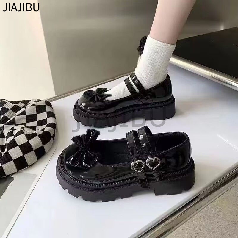 Size 35-46 Giày Nữ Cỡ Lớn Giày Lolita Đồng Phục JK Nhật Bản 45 Korean Fashion Round Toe Platform Mary Jane Shoes 44 Giày Da Cosplay Phong Cách Đại Học 43 Black Doll Shoes 42 Giày Công Chúa Nơ Xinh Xắn Giày Mũi To Chống Trượt Kiểu Pháp Giày Đi Học Màu Đen