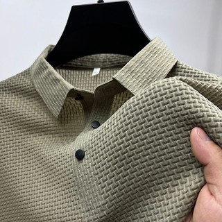 Mùa Hè Ngắn Tay Áo polo Đứng Cổ Lưới Thoáng Mát Đổ Mồ Hôi Băng Lụa Top Chất Liệu Thoáng Khí