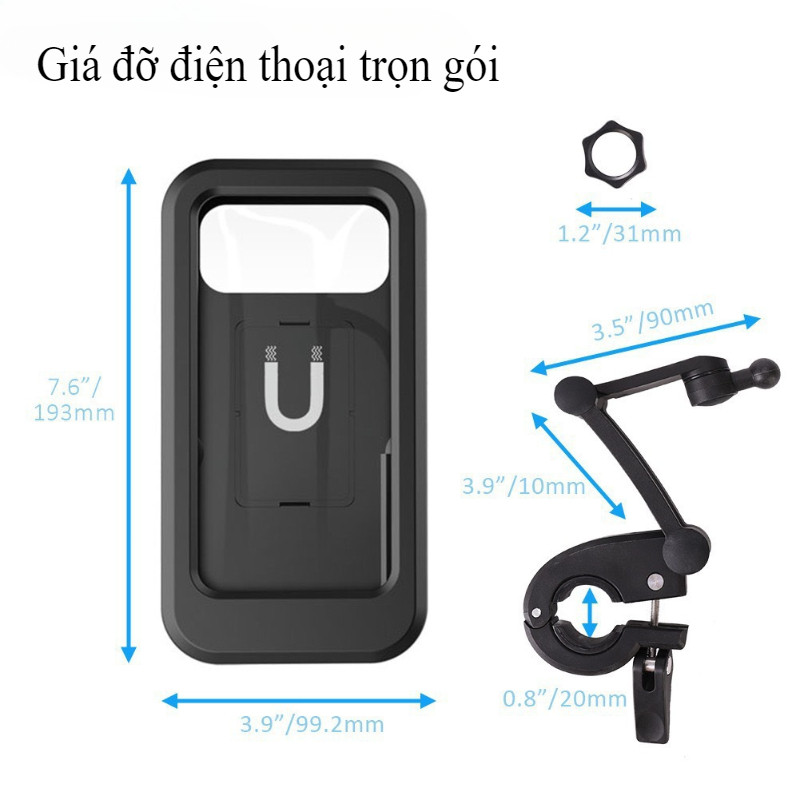 Giá Kẹp Giá Đỡ Điện Thoại Đi Xe Máy Xe Đạp Chống Nước Xoay 360 Độ,Giá đỡ điện thoại xe máy đa năng,Chống Nước Xoay 360Độ