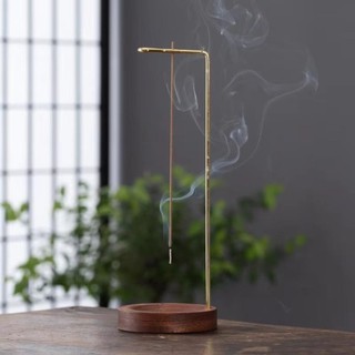 Jkdesign Nhang Đứng, Đầu đốt hương tròn trên xuống, Đế ổn định bằng gỗ sáng tạo Giá đỡ hương Trang trí nhà cửa