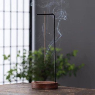 Jkdesign Nhang Đứng, Đầu đốt hương tròn trên xuống, Đế ổn định bằng gỗ sáng tạo Giá đỡ hương Trang trí nhà cửa