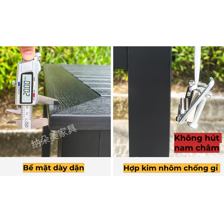 Bộ bàn ghế sân vườn ngoài trời HCN Bộ bàn ghế ban công ngoài trời nhôm đúc Bàn ghế ngoài trời - HP13