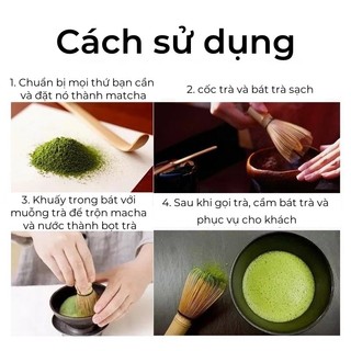 Bộ Chổi Chasen Đánh Matcha Tre, Phới Pha Matcha, Chổi Chasen Đánh Matcha Cao Cấp, Cây Khuấy Trà Xanh