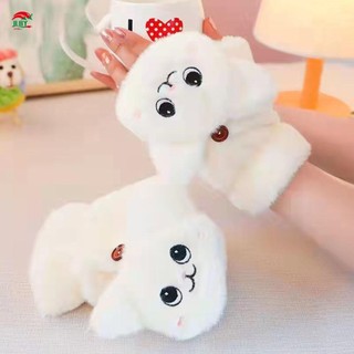 Găng tay thời tiết lạnh dành cho nữ Găng tay nửa ngón tay ấm áp có thể chuyển đổi cho mèo đáng yêu
