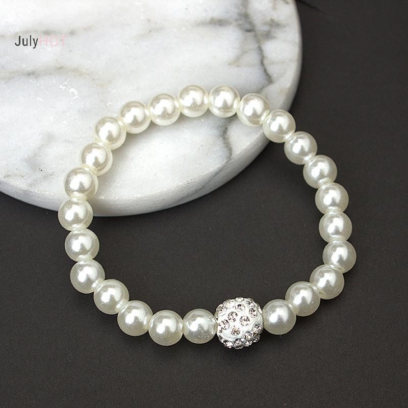 Julyhot 3in1 Bộ Nữ Cô Dâu Cưới Bộ Kim Cương Giả Ngọc Trai Vòng Cổ Vòng Tay Bông Tai Dự Tiệc Trang Sức Quà Tặng Massivedeals
