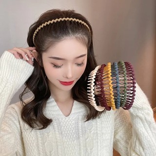 Băng Đô Cài Tóc Răng Lược Màu Trơn Chống Trượt / Răng Lược Đơn Giản Cho Nữ / Bé Gái Rửa Mặt / Chơi Thể Thao