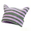 VVDZA Ins Mũ sọc quỷ nhỏ, Y2K Harajuku Giữ ấm Mũ beanie Nhật Bản, Tai mèo dễ thương thời trang Unisex Punk Gothic Mũ beanie dệt kim nữ