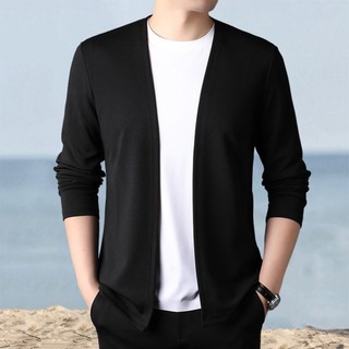 Je Áo Khoác cardigan Dệt Kim Mỏng Nhẹ Vừa Vặn Hợp Thời Trang Xuân Thu Cho Nam Kiểu Nam Châu Á