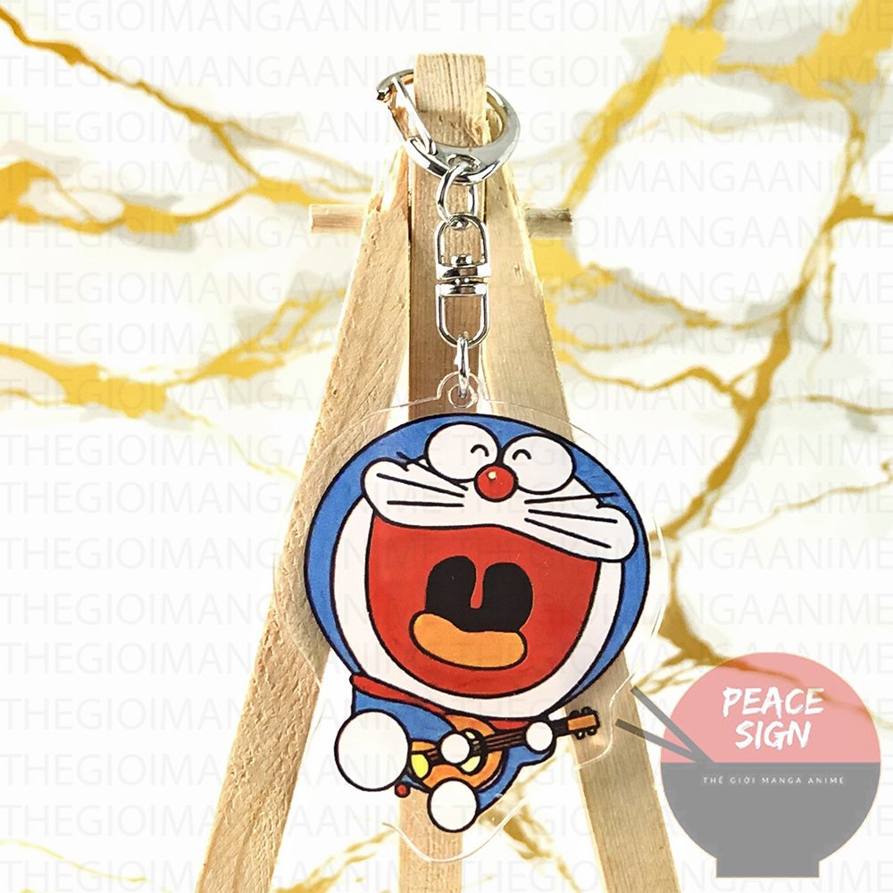 ( Mica trong acrylic) Móc khóa Doraemon Chú mèo máy đến từ tương lai in hình anime chibi