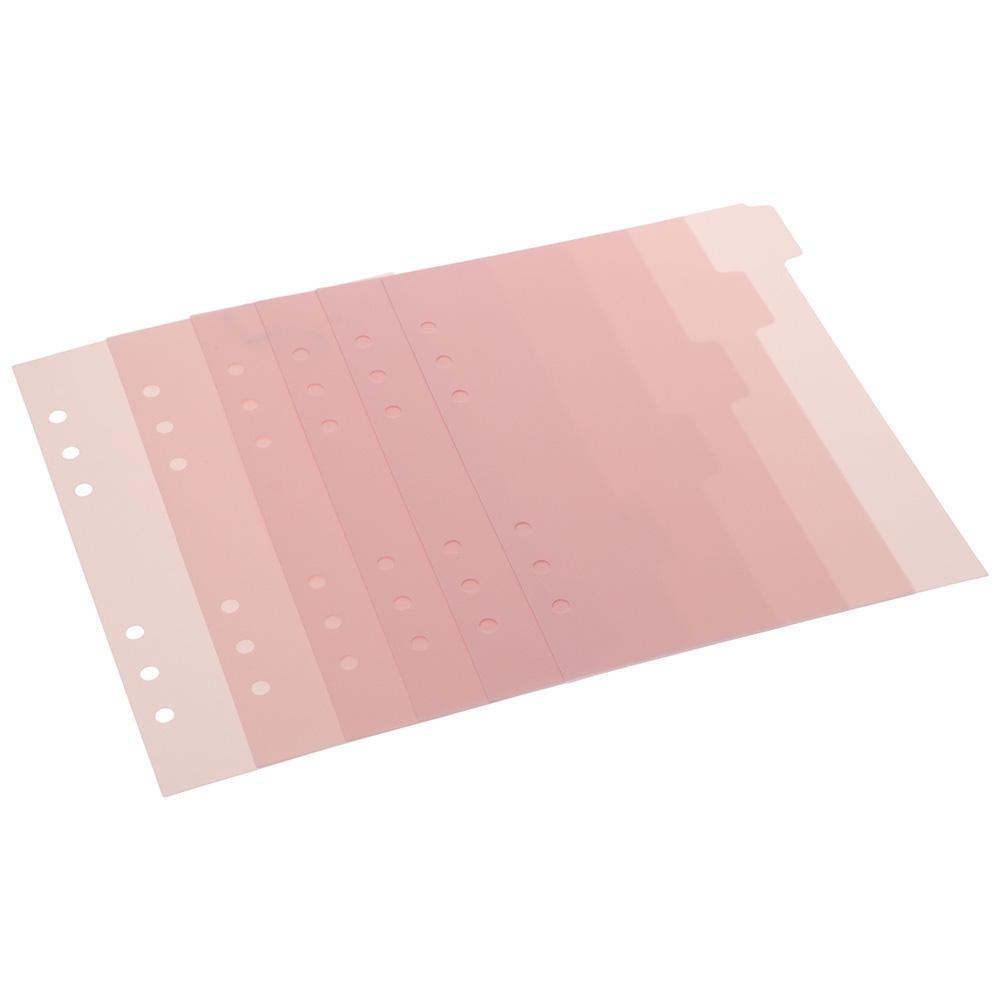 HIGHVIEWLS 6 CÁI Binder Divider, Nhựa 6 CÁI Tab trang chỉ mục, Planner Pink A5 6 Ring Binder Index Dividers Home