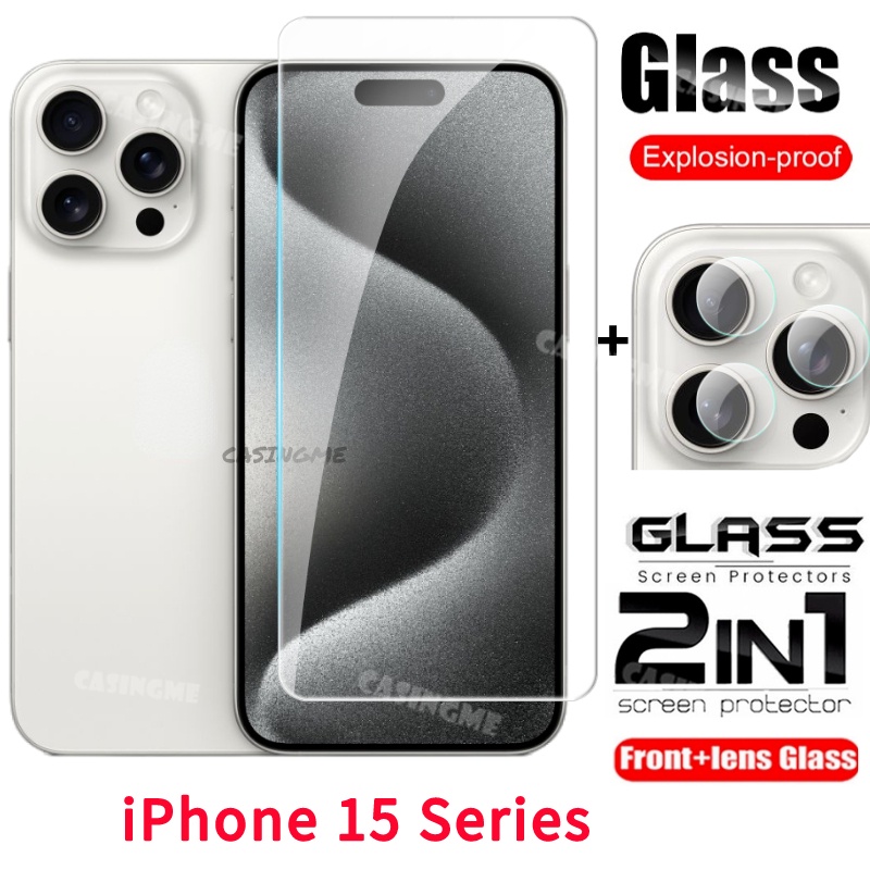 Kính Cường Lực 2 Trong 1 Bảo Vệ Ống Kính Máy Ảnh Cho iphone 15 pro max 14 pro 15pro + 15plus 15promax plus 4g 5g