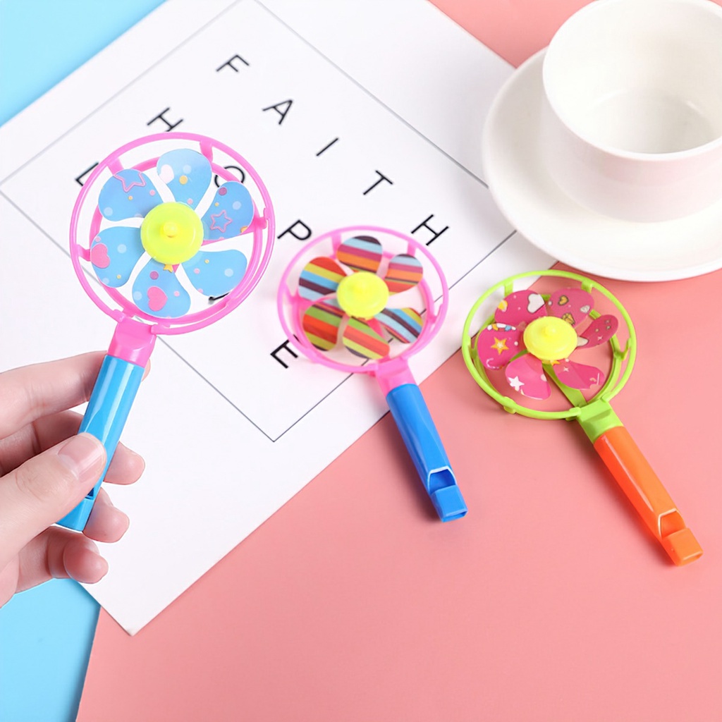 Đồ chơi Chong chóng mini có còi huýt sáo nhiều màu dễ thương chất liệu nhựa an toàn cho trẻ em
