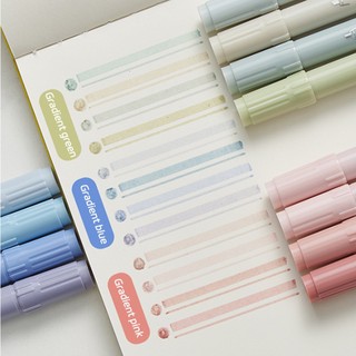 4 Gradient color highlighter Đầu đôi màu sắc có giá trị cao đánh dấu chìa khóa màu học sinh bút đánh dấu bút highlighter văn phòng phẩm cung cấp