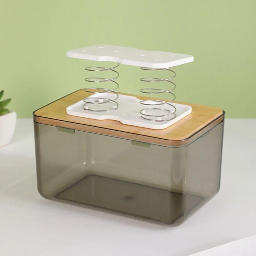 Hộp đựng khăn giấy lò xo MONOSTYLE, Khăn giấy thực tế bằng nhựa Pallet lò xo, Độ đàn hồi cao màu trắng dễ dàng hơn Vẽ phụ kiện giấy