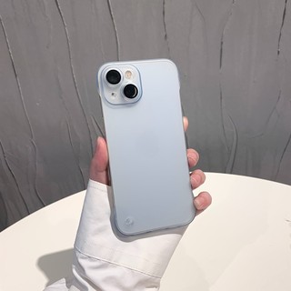 Ốp Điện Thoại Không Khung Mỏng Cho iPhone 15 ProMax 14 Plus 13 12 Pro Max Có Bảo Vệ Ống Kính Mờ Trong Suốt Nhựa Ốp Lưng T09