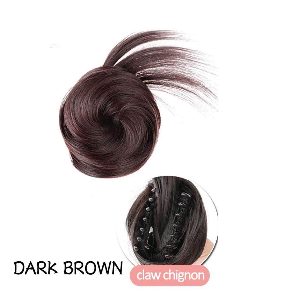 Ditipoo Đôi Tóc Bun, Tóc Nối Dài Quấn Xung Quanh Tóc Nhỏ, Ngọt