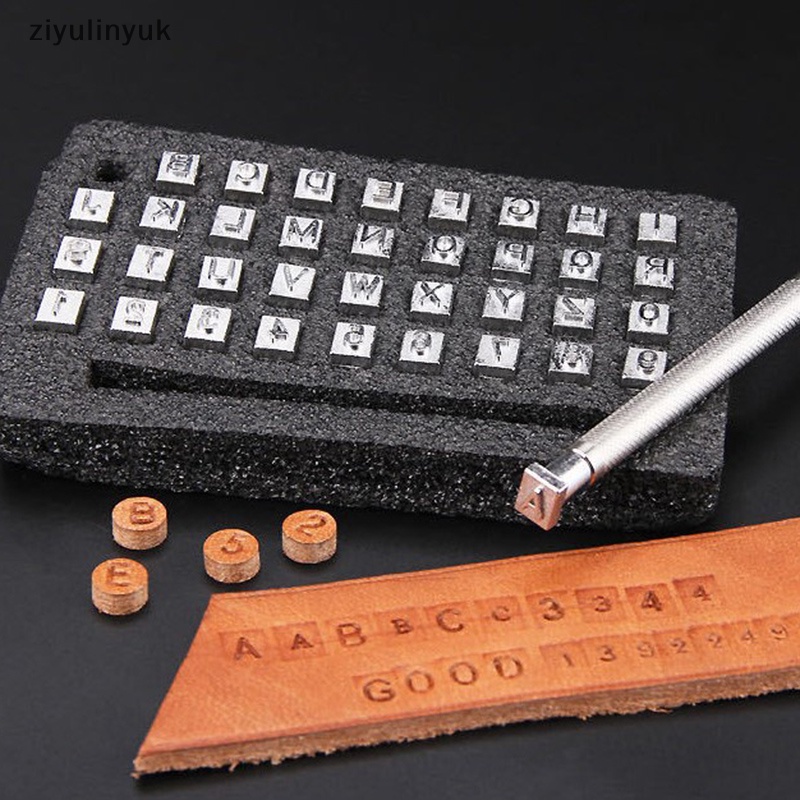 Bộ 36 Con Dấu Khắc Chữ Cái Và Số Bằng Thép Dùng Để Làm Đồ Da