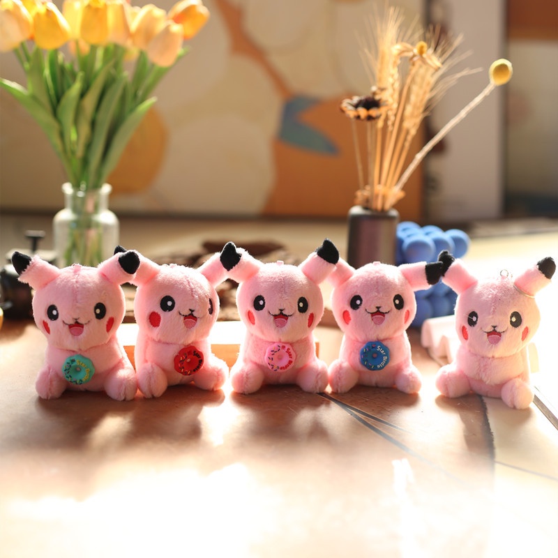 BH2 Ngẫu Nhiên Một Màu Hồng Pikachu Sang Trọng Búp Bê Quà Tặng Cho Bé Gái Túi Mặt Dây Chuyền Pokemon Đồ Chơi Nhồi Bông Cho Trẻ Em Móc Khóa Búp Bê HB2