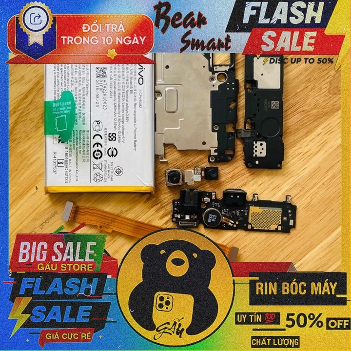 Linh Kiện Vivo Y81 (1808) / Camera trước sau,main sạc,loa ngoài,cáp nối main,pin rin,nhựa đậy main / Vivo 1808