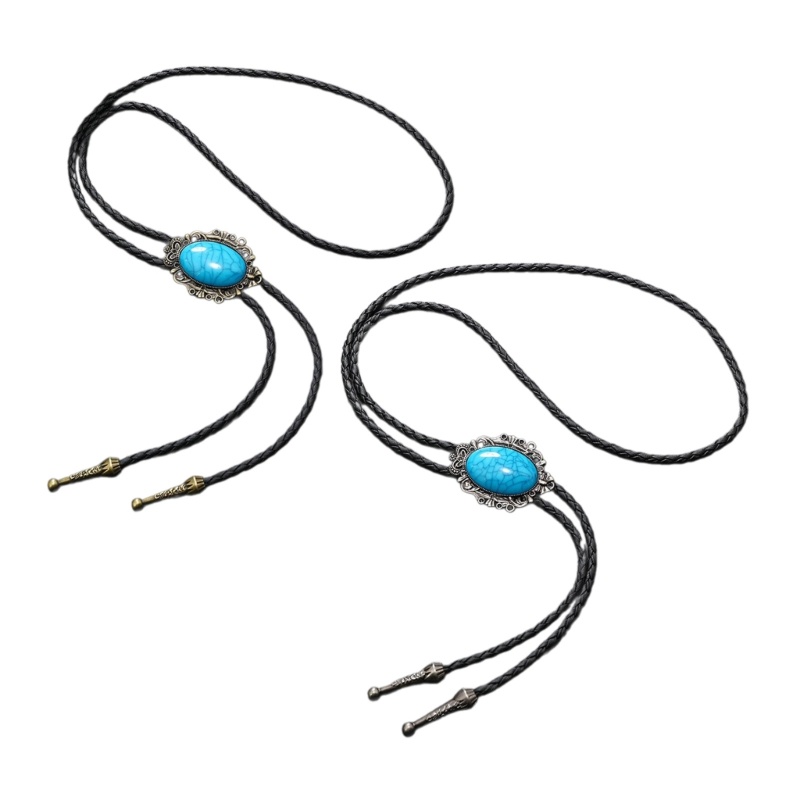 Dasbsug Vintage Bolo Tie Nam Thanh Lịch Hoa Ngọc Mặt Dây Chuyền Bolo Tie Cà Vạt Trang Sức