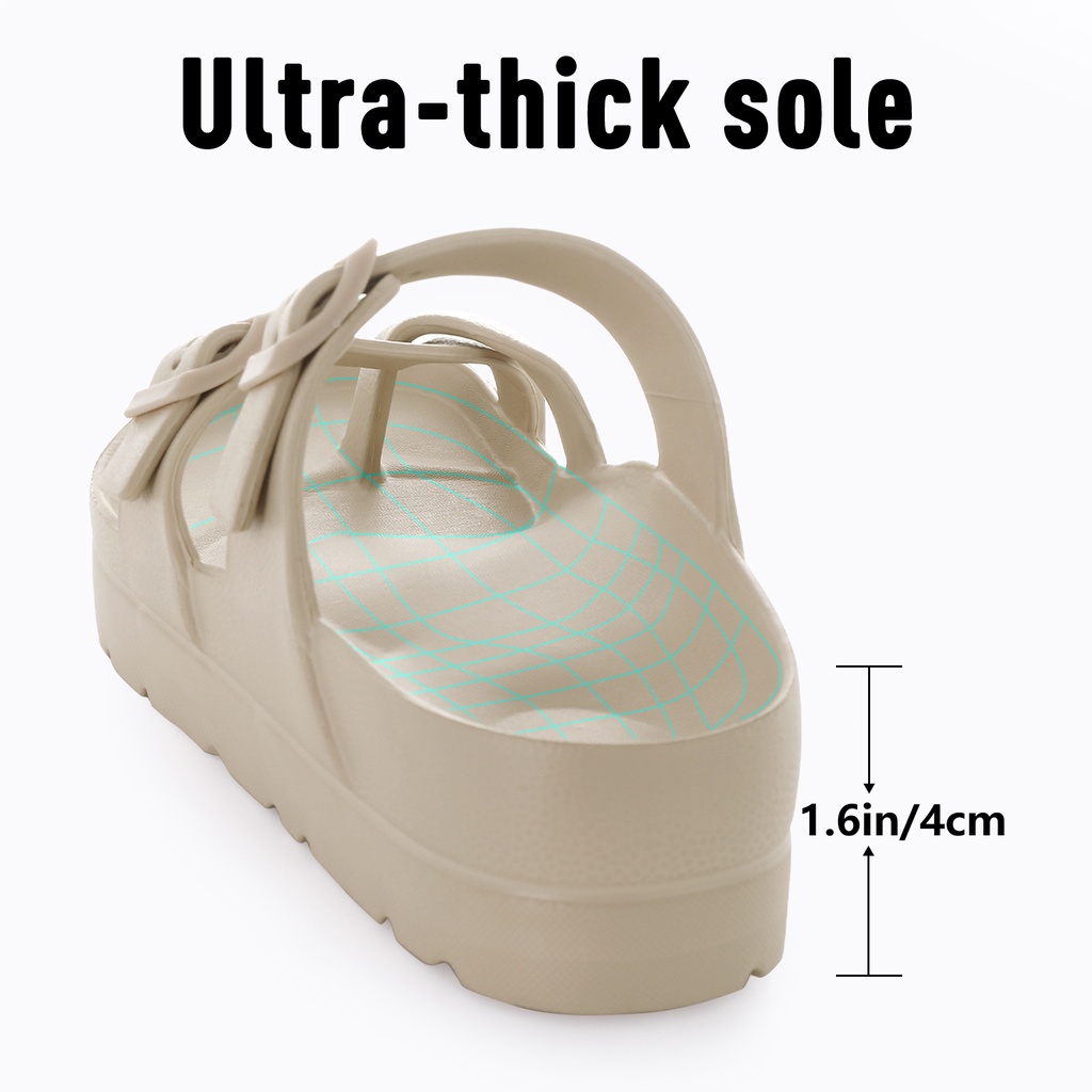 Comwarm Sandal Đế Xuồng EVA Có Khóa Vòm Điều Chỉnh Được Thời Trang Dành Cho Bạn Nữ Đi Biển Ngoài Trời