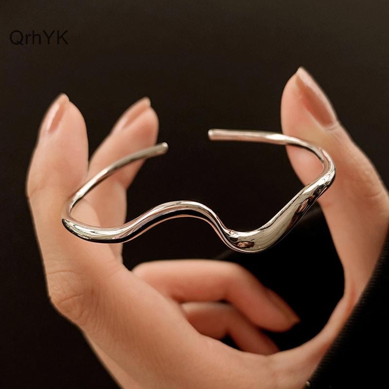 Nhà Máy Thời Trang Bạc Bóng Không Đều Mobius Vòng Tay Có Thể Điều Chỉnh Cá Tính Dây Đeo Tay Cho Nữ QrhYK