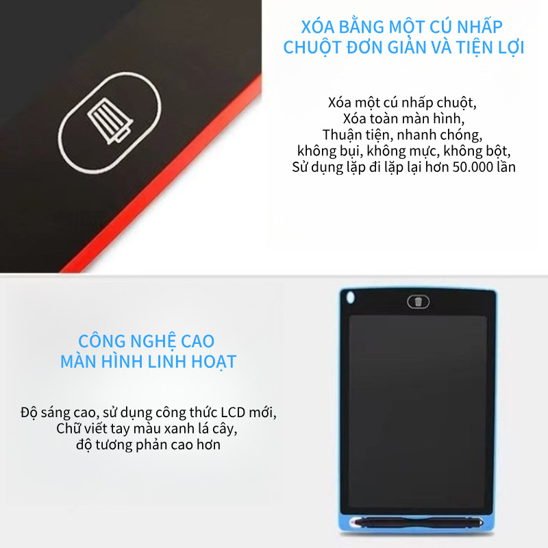 Bảng Viết Tự Xóa LCD Không Bụi Mịn Dễ Dàng Sử Dụng An Toàn Cho Bé Bảng Vẽ Tự Xóa Bảng Vẽ Điện Tử Thông Minh