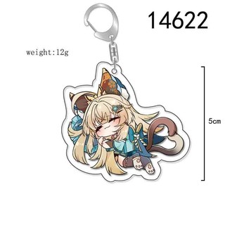 Móc khóa Genshin Impact Ngủ 2 mặt nhựa mica, móc chìa khoá Acrylic anime manga vũ khí mô hình nhân vật game dễ thương