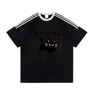HIIXIIVI Mới 100% Cotton Unisex Áo Thun Nữ Tay Ngắn Nam Nữ Baggy Cổ Tròn Rời In Độc Đáo Cặp Đôi Tee
