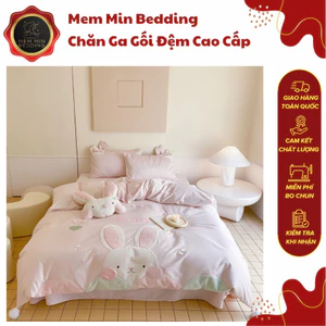 Bộ Chăn Ga Gối Chất Liệu Lụa Cao Cấp Mịn Mượt Họa Tiết Đầy Tỉ Mỉ Sang Trọng Đáng Yêu - MemMinbedding Luxury