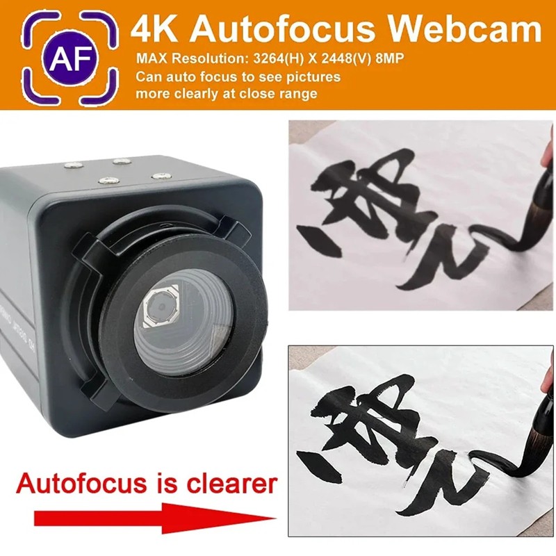Công Nghiệp 4K USB Webcam PC Laptop Video 8MP Tự Động Lấy Nét USB Camera IMX179 Cảm Biến OTG Cắm & Chạy