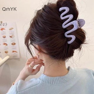 Nhà Máy Thời Trang Dopamine Màu Kem Hình Học Sóng Dòng Đầu Lưng Móng Vuốt Tóc Kẹp Tóc Nữ Cô Gái Kẹp Tóc Đuôi Ngựa Phụ Kiện Tóc Trang Trí QrhYK