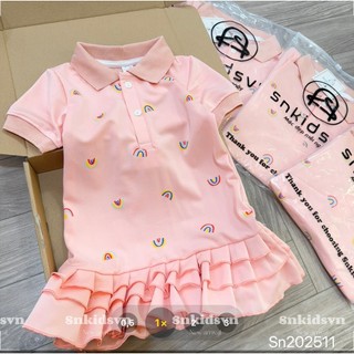 10-20kg Váy polo hồng cầu vồng SN cho bé gái