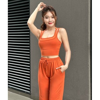 Bộ jonger áo bra quần dài hàng thiết kế chất thun Poly co giãn thoải mái tập gym, yoga, aerobic