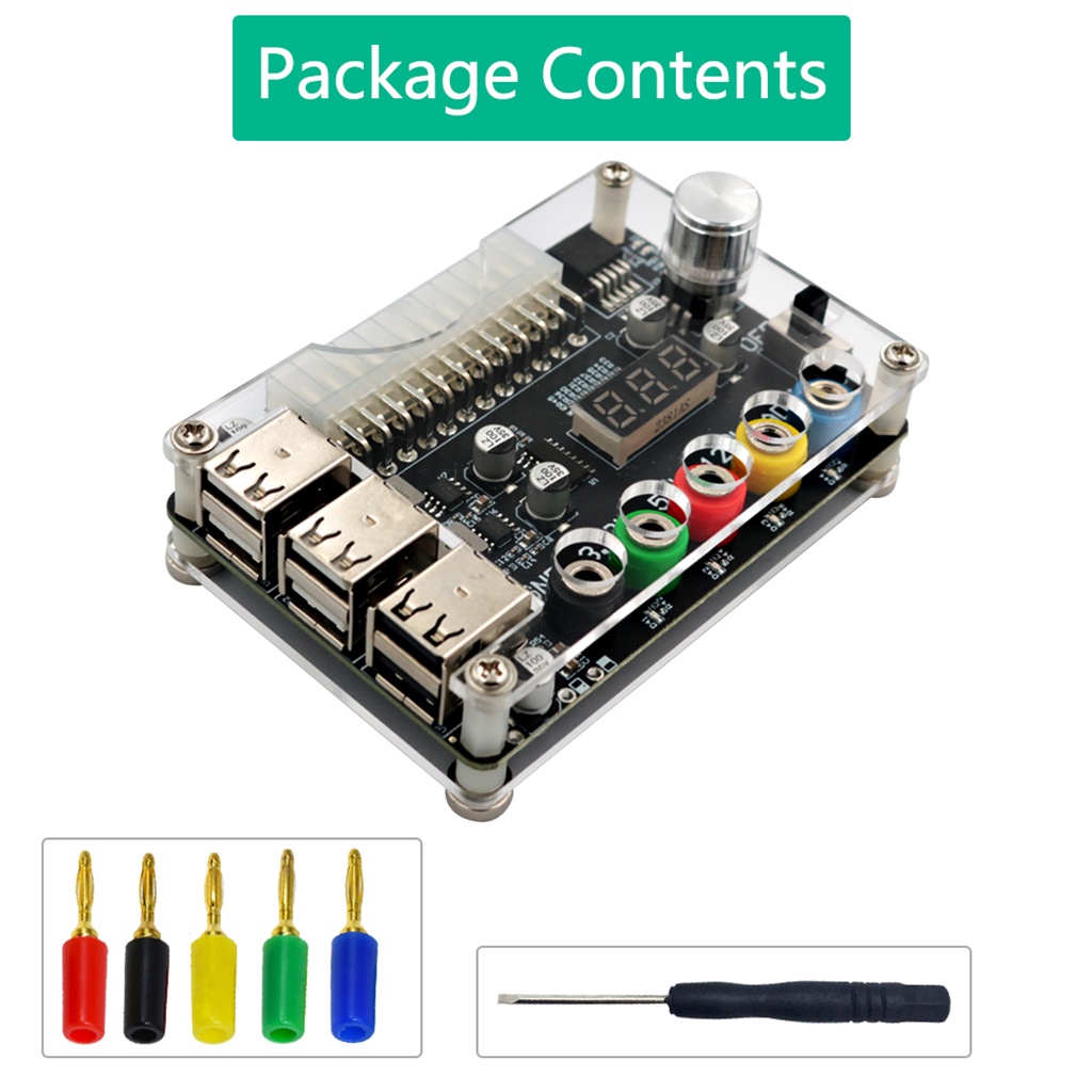 Jmt Bảng Mạch Cung Cấp Nguồn atx 24pin Với 6 Cổng usb 2.0 Hỗ Trợ qc 2.0 / qc 3.0