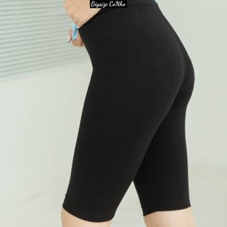 Quần legging Nhỏ Clothing Big size nữ, Quần đùi ôm size ngoại cỡ chất liệu mềm mịn dễ chịu  QOM