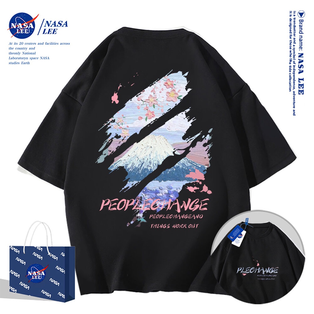 🔥Hàng có sẵn🔥Nasa Đồng Thương Hiệu Dạo Phố Mặc Áo Thun Ngắn Tay Nam Mùa Hè 2024 Phong Cách Mới Cotton Nguyên Chất Rời Thường Ngày Thanh Niên Sinh Viên