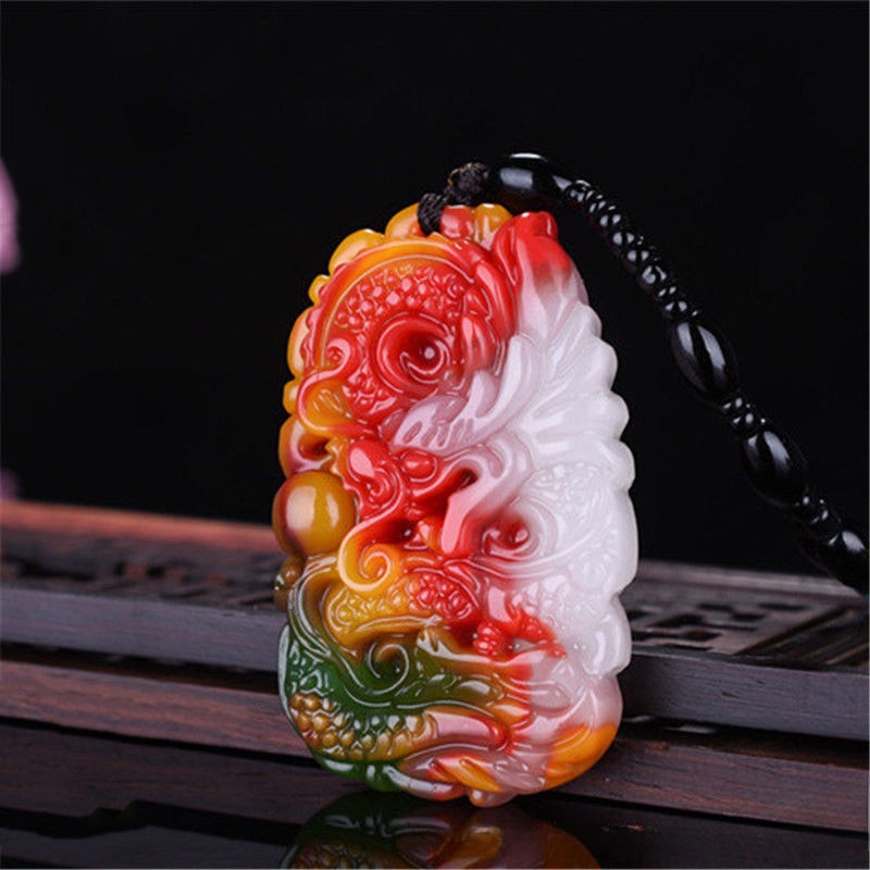 Mặt Dây Chuyền Hạt Ngọc Bích Hình Rồng Phong Cách Cung Hoàng Đạo Đi Bộ Thế Giới Bạn Rồng Dễ Phối Đồ Cho Nam Và Nữ