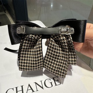 Hàn Quốc Houndstooth Nơ Kẹp Tóc Cho Nữ Phong Cách Frence Kim Cương Giả Ngọc Trai Mặt Dây Chuyền Top Kẹp Với Mùa Xuân Kẹp Mũ Phụ Kiện